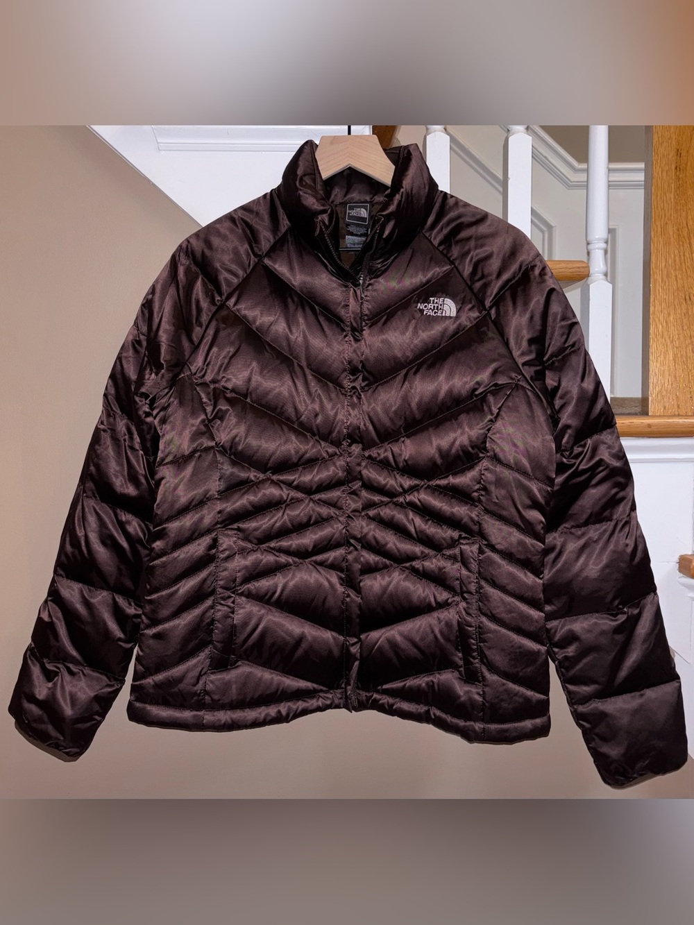 The North Face Women’s Quilted Goose Puffer 550 Brown Jacket size Large Coat